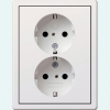 SCHUKO 2-gang socket outlet 16 A/250 V~ complete with child protection and k symbol